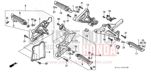 PEDANA (VFR750FL/FM/FN/FP) VFR750FL di 1990